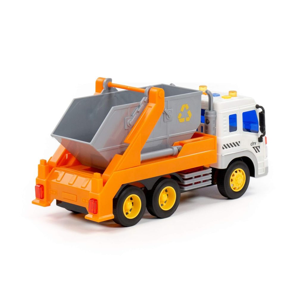 Сити, автомобиль-контейнеровоз инерционный (со светом и звуком) (оранжевый) (в коробке) - Полесье фото 4