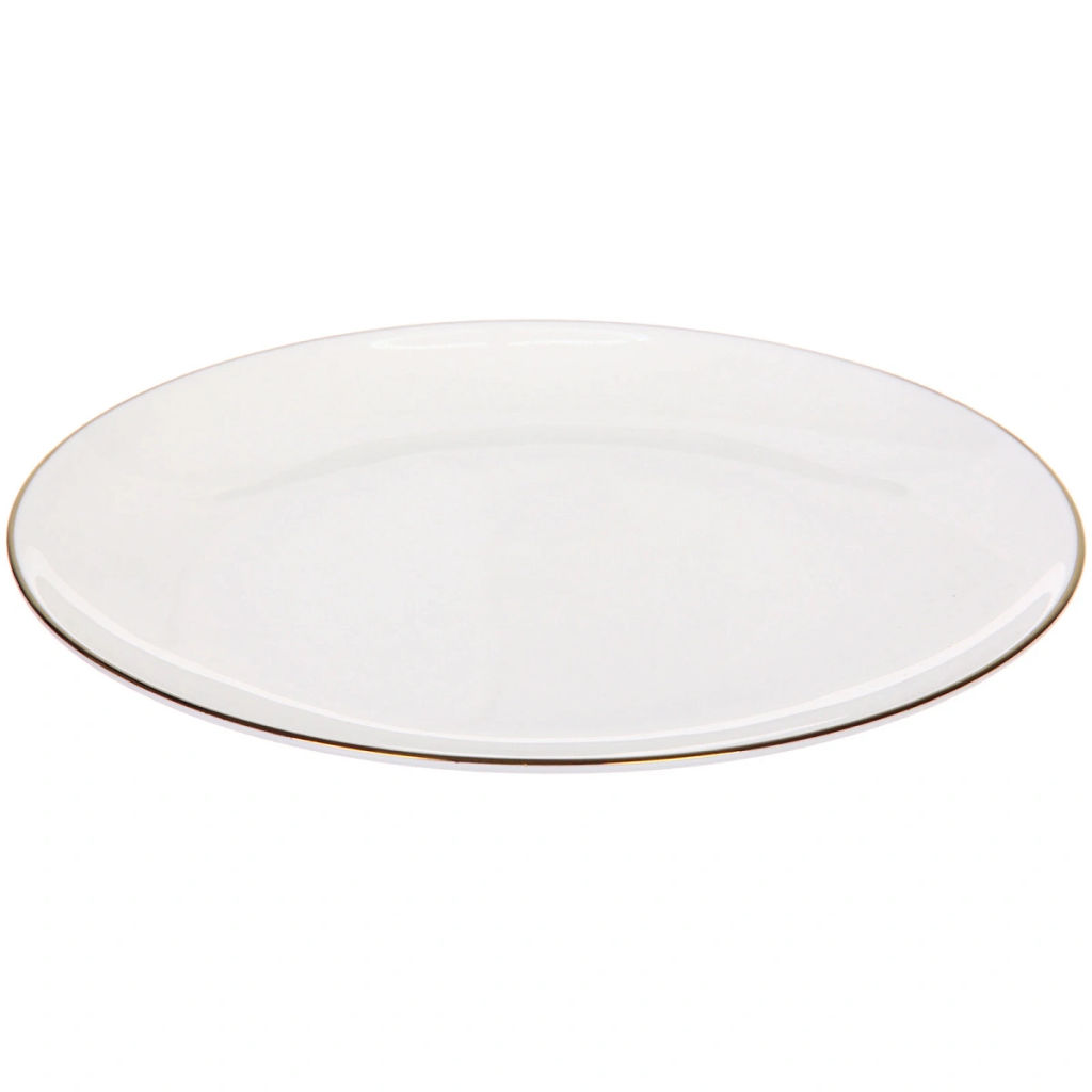 Тарелка фарфоровая "White magic Gold" 20см, плоская