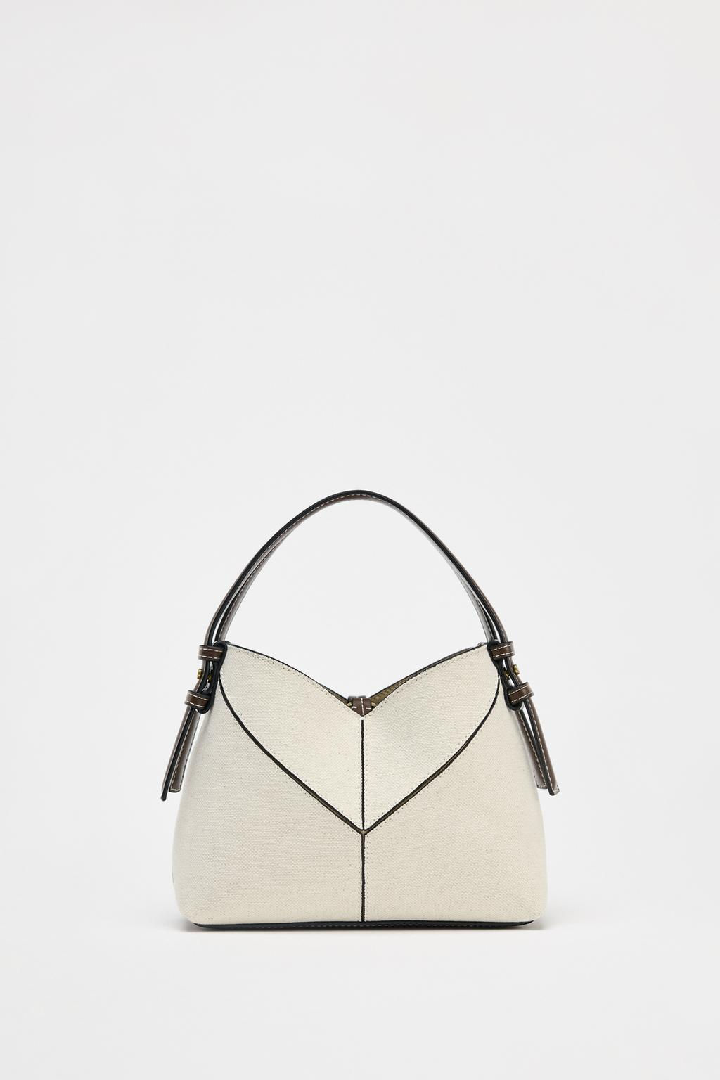 CONTRAST CANVAS MINI TOTE BAG - Zara фото 2