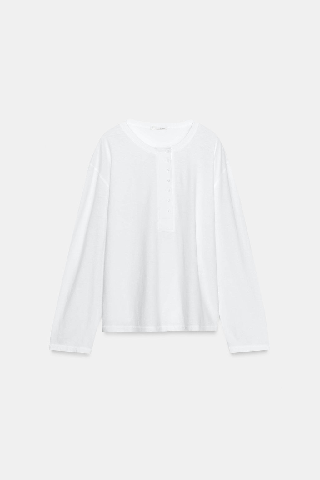 CAMISETA CUELLO PANADERO CON LINO / Blanco