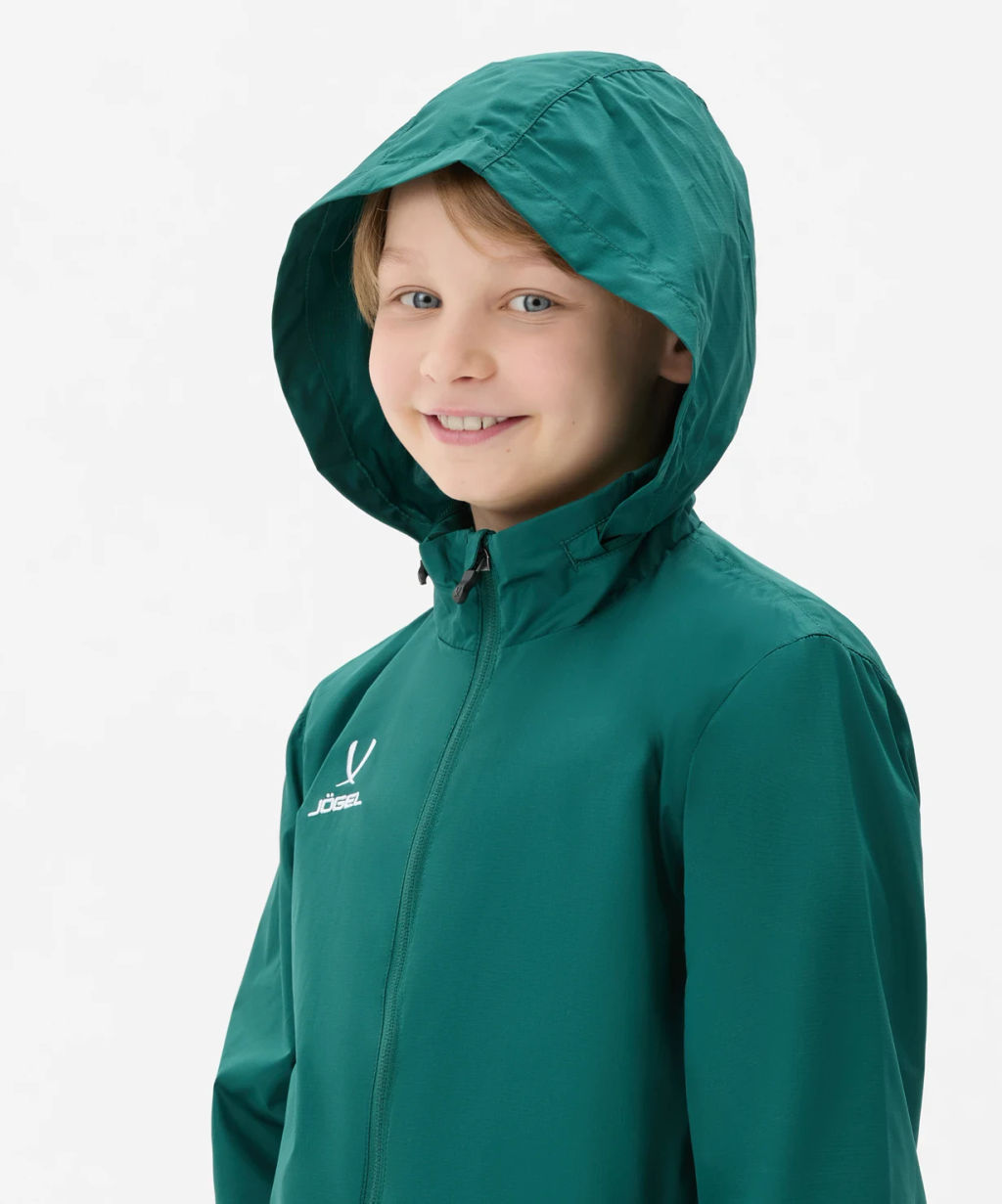 Куртка ветрозащитная JOGEL DIVISION PerFormPROOF Shower Jacket, темно-зеленый, детский  фото 10