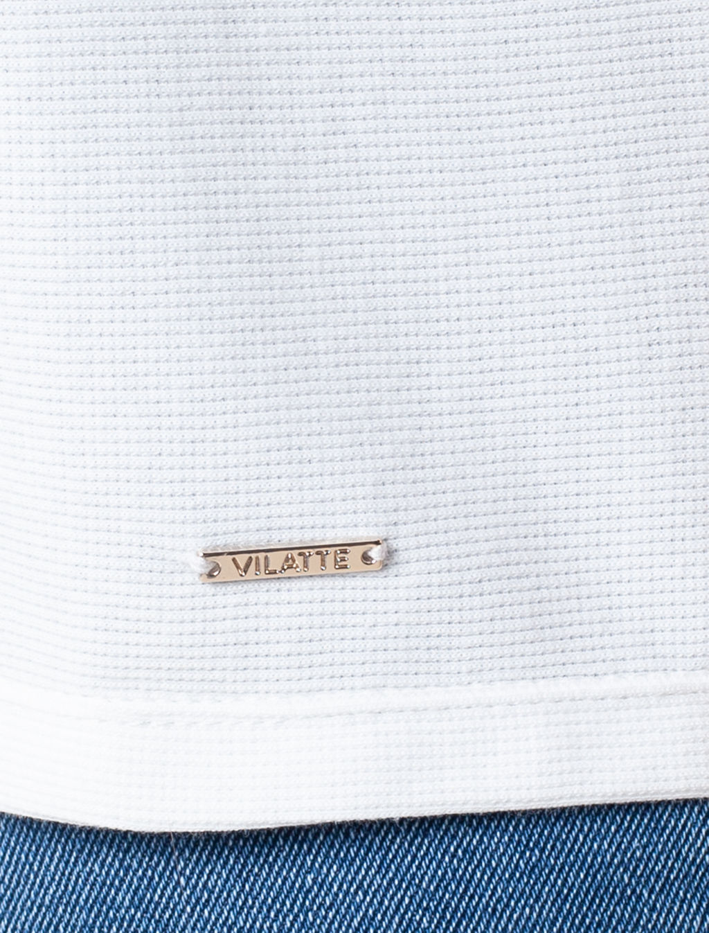 VILATTE / Футболка из премиального хлопка в рубчик  фото 4