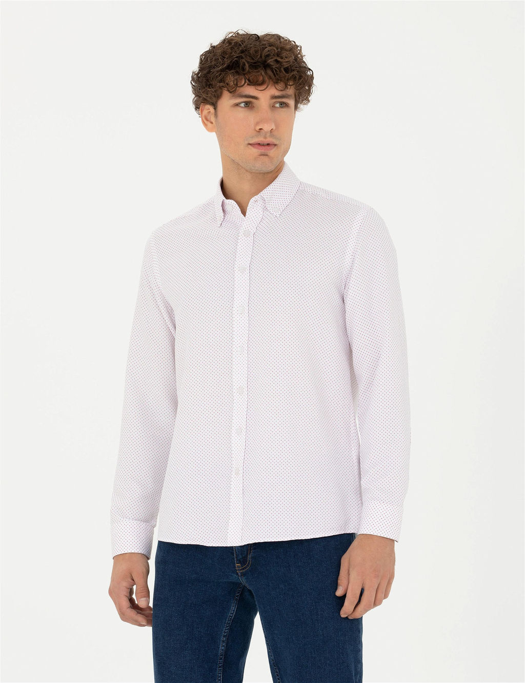 Bordo Slim Fit Uzun Kollu G_mlek - Pierre cardin фото 3