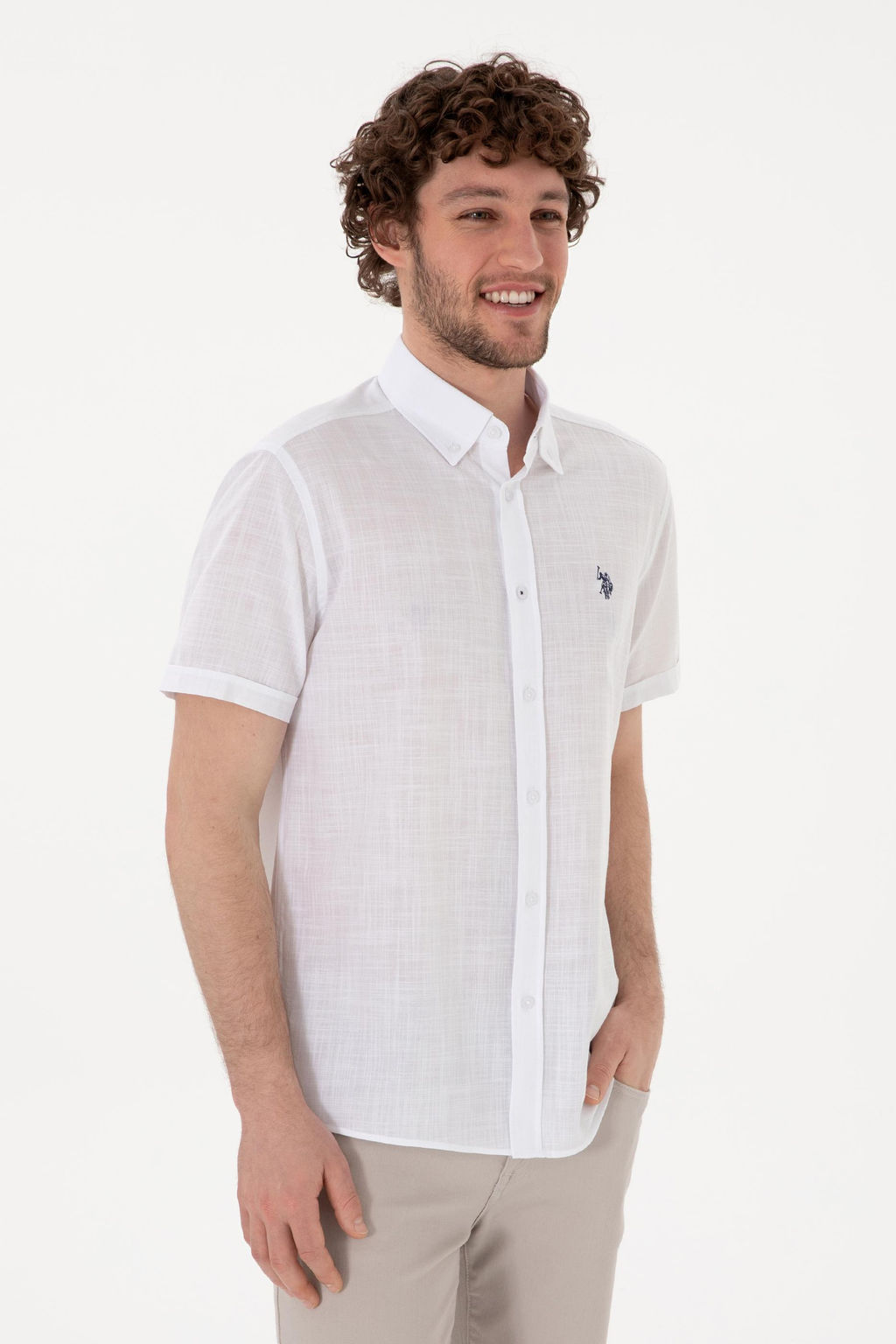 Erkek Beyaz K_sa Kollu G_mlek Sepette S_rpriz _ndirim - U.s. polo assn фото 2