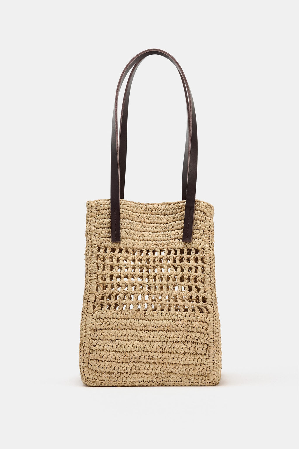 BOLSO MINI SHOPPER RAFIA / Beige claro - Zara фото 3