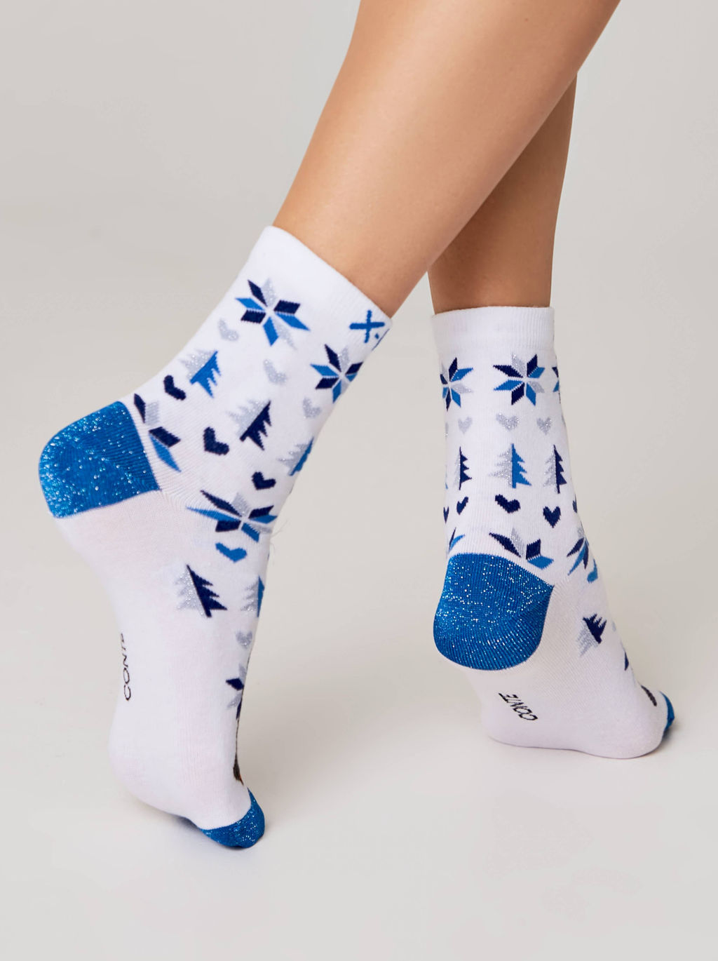 Цена за 2 пары. Носки новогодние белый - Conte elegant фото 3