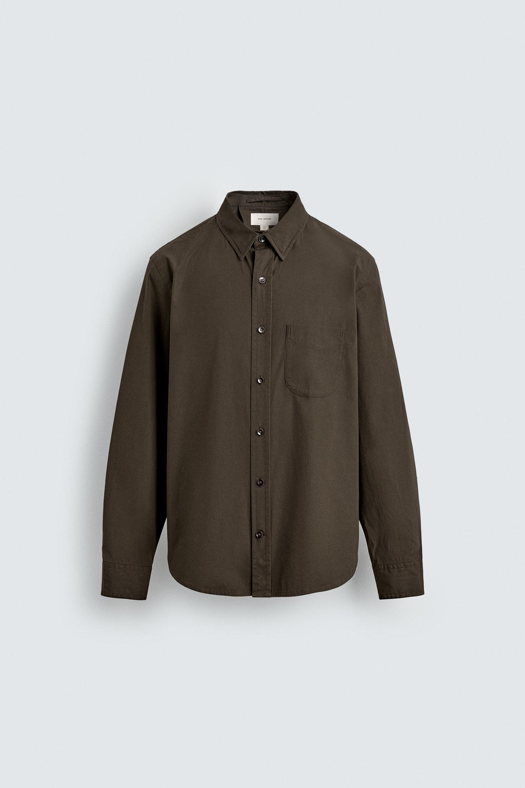 CAMISA REGULAR FIT POPEL?N / Marr?n oscuro - Zara фото 7