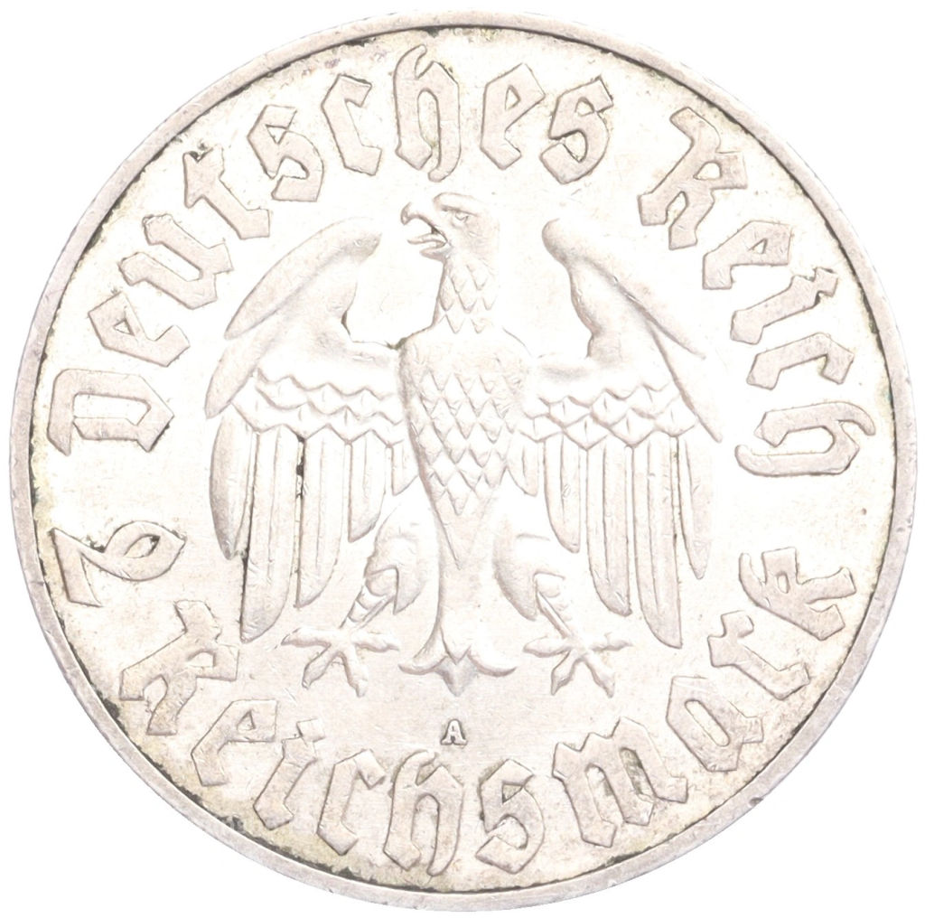 2 рейхсмарки 1933 года A Германия 450 лет со дня рождения Мартина Лютера