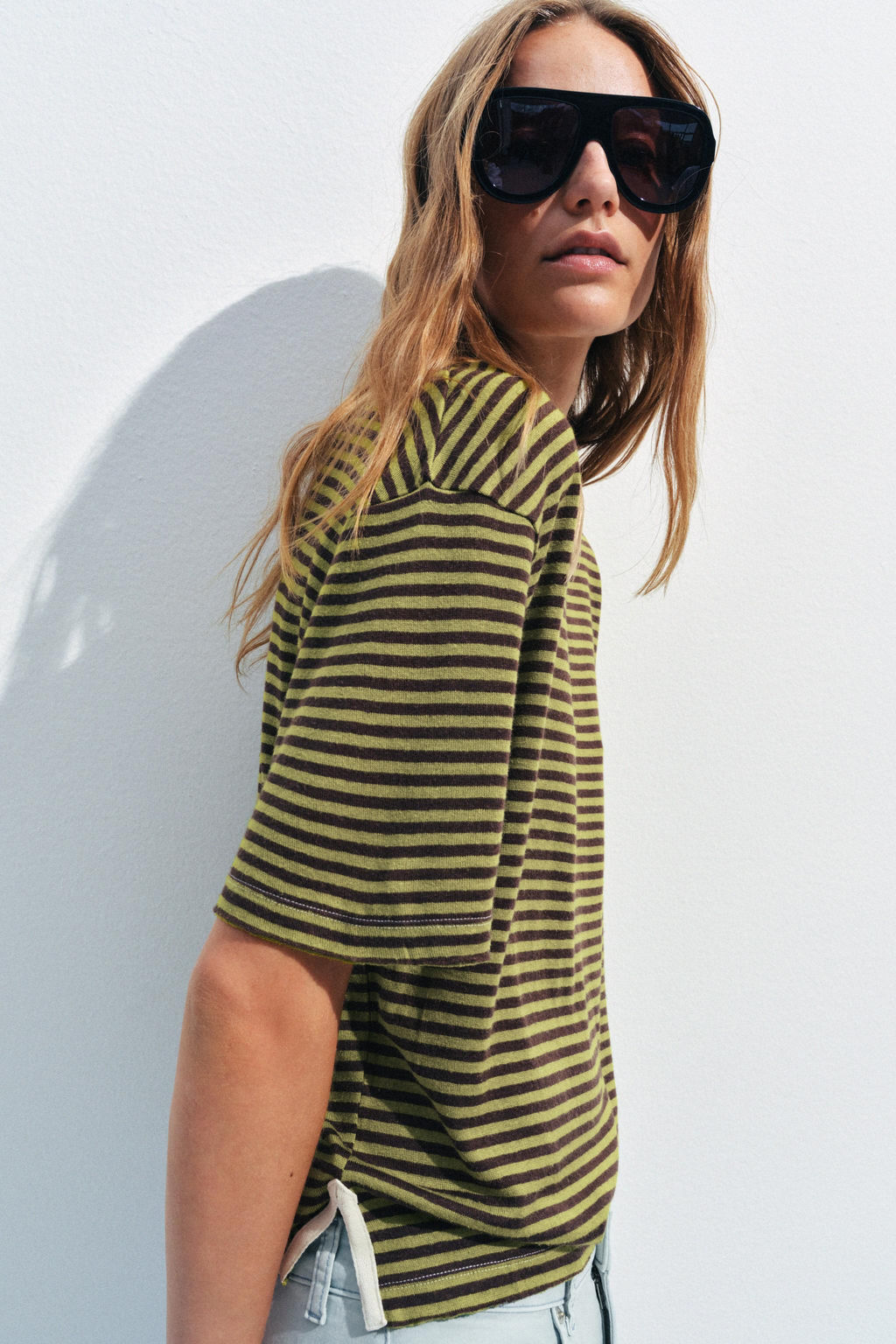 CAMISETA RAYAS R?STICA / Marr?n / Verde
