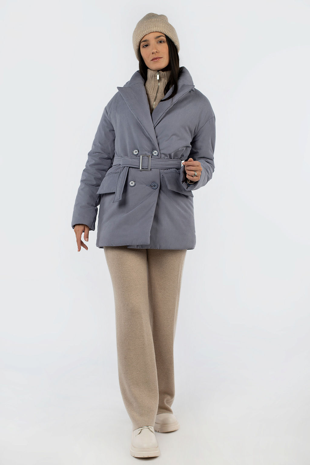 05-2119 Куртка женская зимняя (пояс) - El podio фото 5