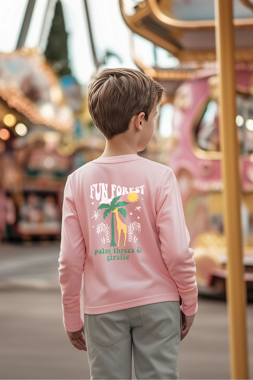 Gul Kurusu Erkek Cocuk S?rt Bask?l? Orme T-Shirt TKDAW25TS00030