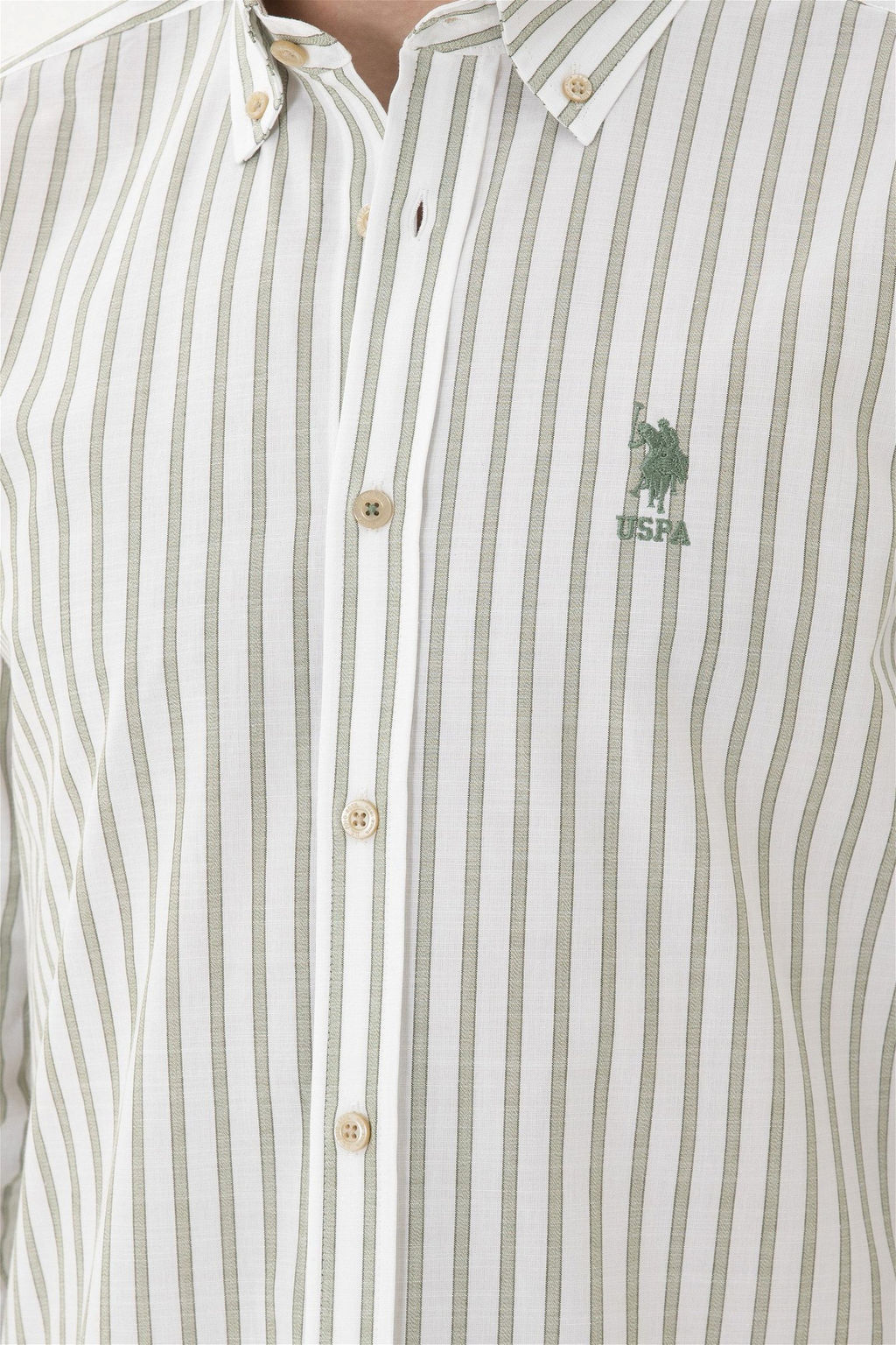 Мужская зеленая рубашка с длинным рукавом - U.s. polo assn фото 7
