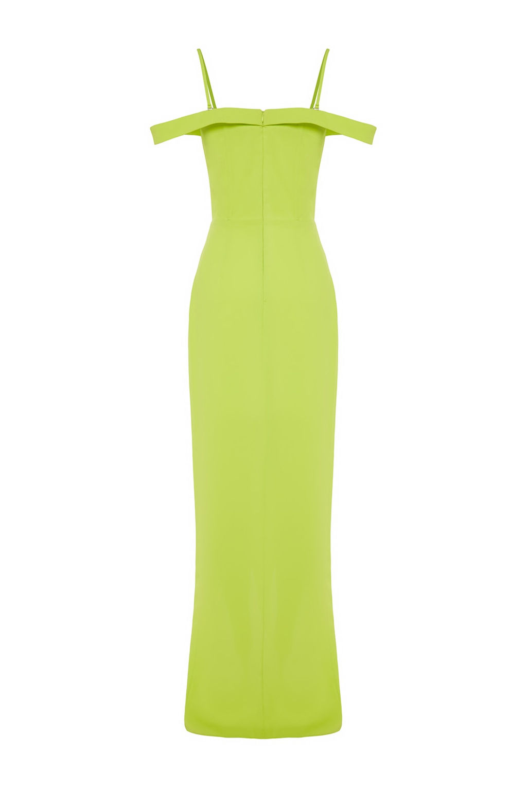 Светло-зеленое вечернее платье с воланами и выпускное платье из коллекции X Zeynep Tosun TCLSS23AE00011