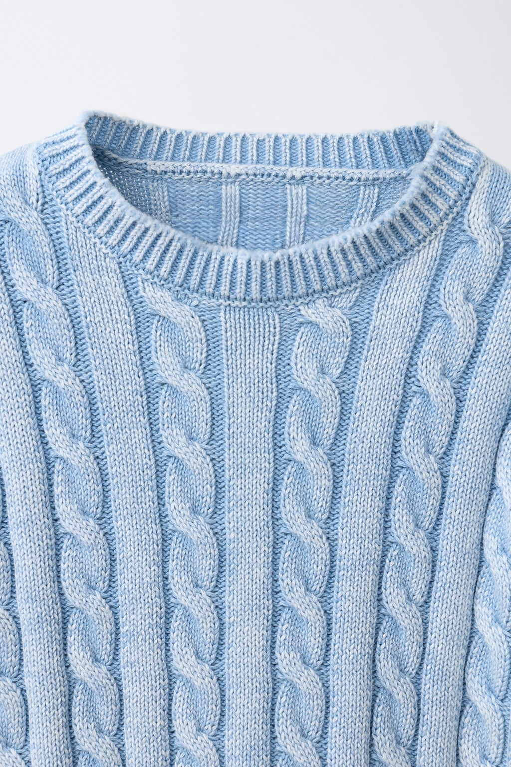 CABLE-KNIT ACID WASH JUMPER - Zara фото 3