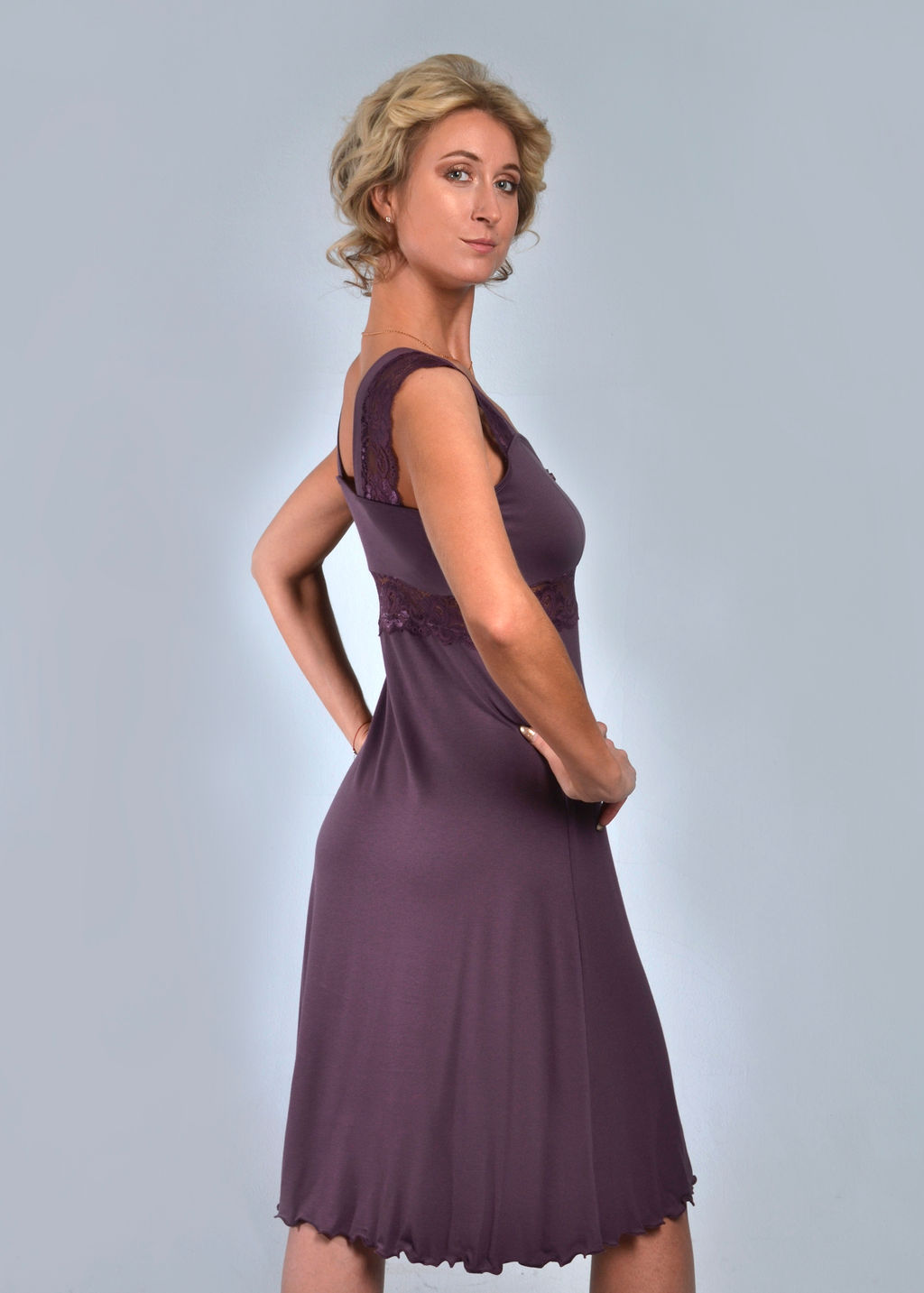 Ночная сорочка МИЛЕНА премиум (лиловый №4/1) - Ивановская трикотажная компания фото 3