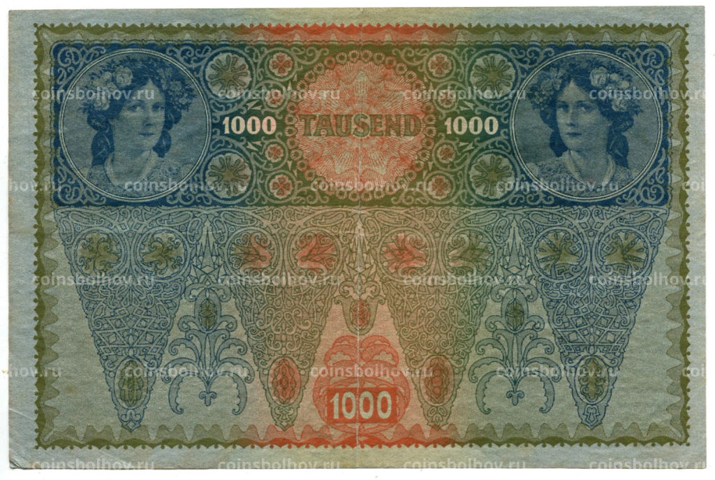 1000 крон 1902 года Австрия  надпечатка