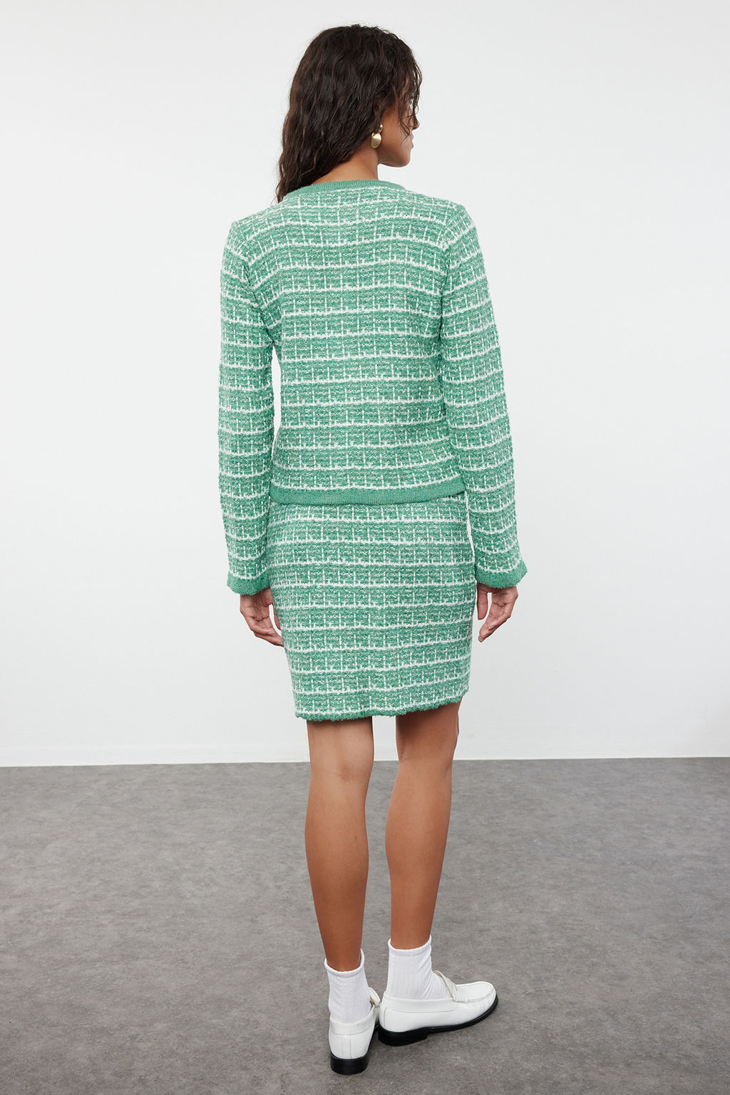 Mint Orgu Detayl? Yumusak Dokulu H?rka-Etek Triko Alt-Ust Tak?m TWOAW24AU00001