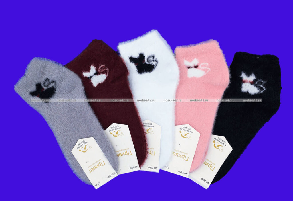 Цена за 10 шт. ПриветBS термоноски женские АНГОРА НОРКА "Кошечка" арт. 2680