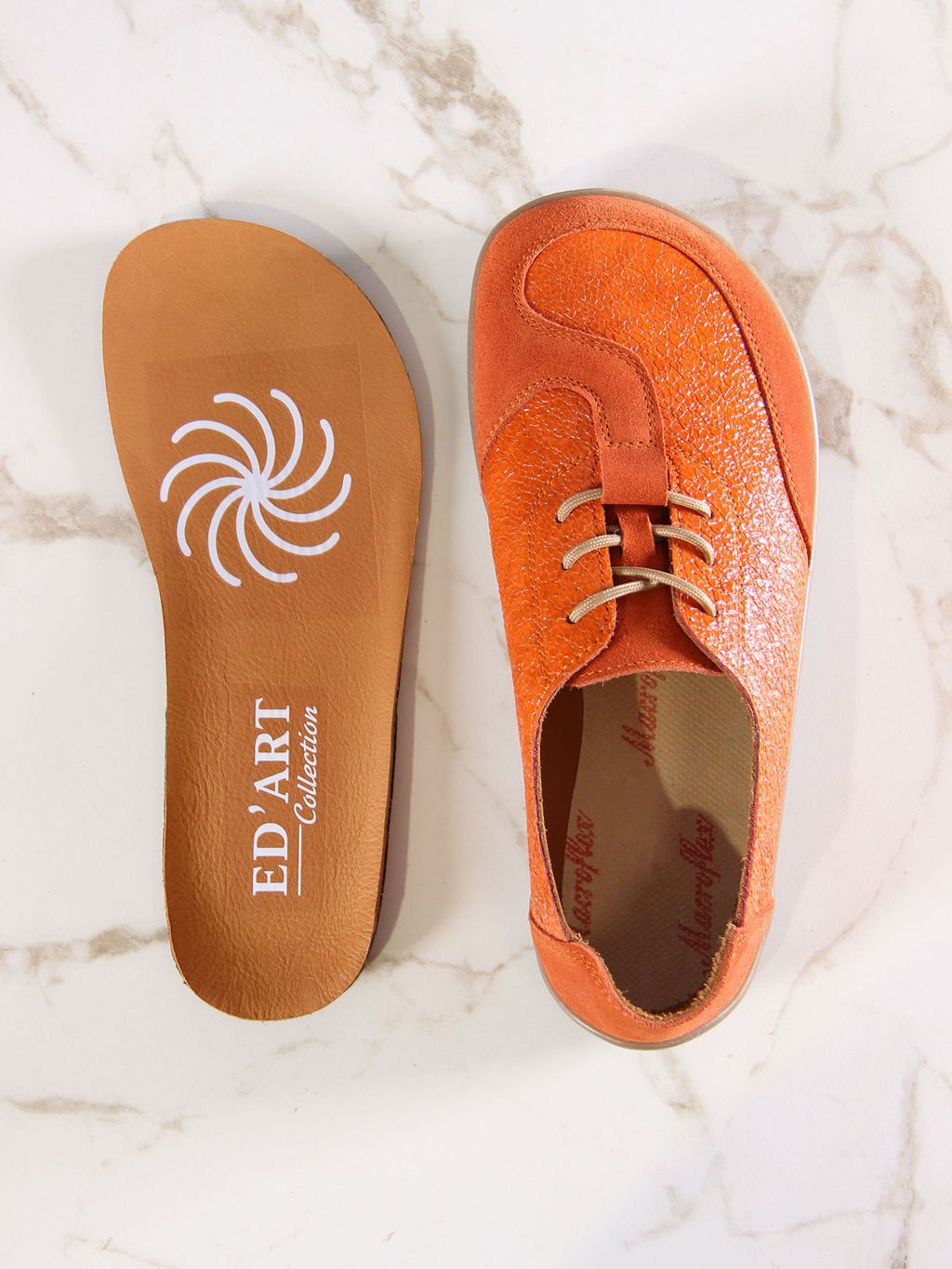 Босоногие туфли 188.natabr.Оранжевый наплак+оранжевая замша