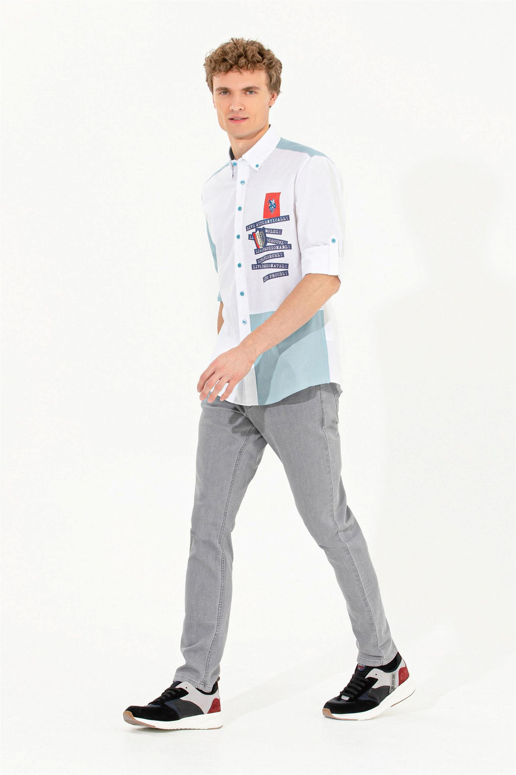 Мужская синяя рубашка с длинным рукавом - U.s. polo assn фото 4