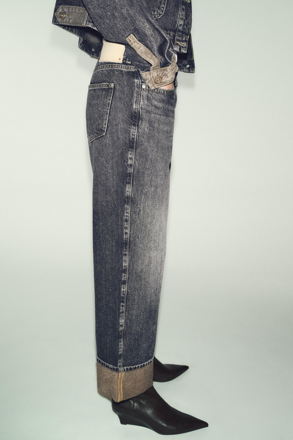 Z1975 STRAIGHT JEANS WITH TURN-UP HEMS - Zara фото 13