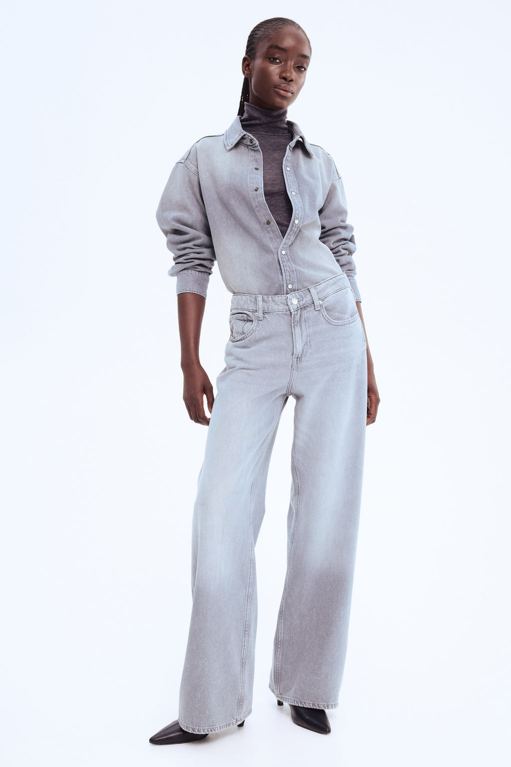 Feather Soft Wide Regular Jeans - H&m фото 8