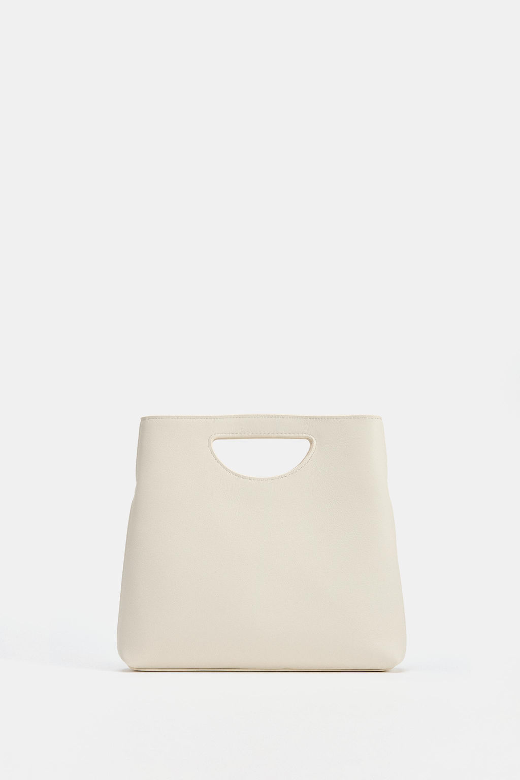 BOLSO DE MANO PIEL / blanco