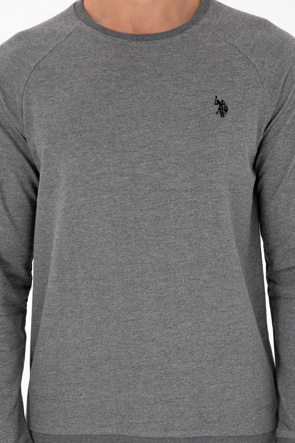 Мужской базовый свитшот антрацитовый меланж Неожиданная скидка в корзине - U.s. polo assn фото 6