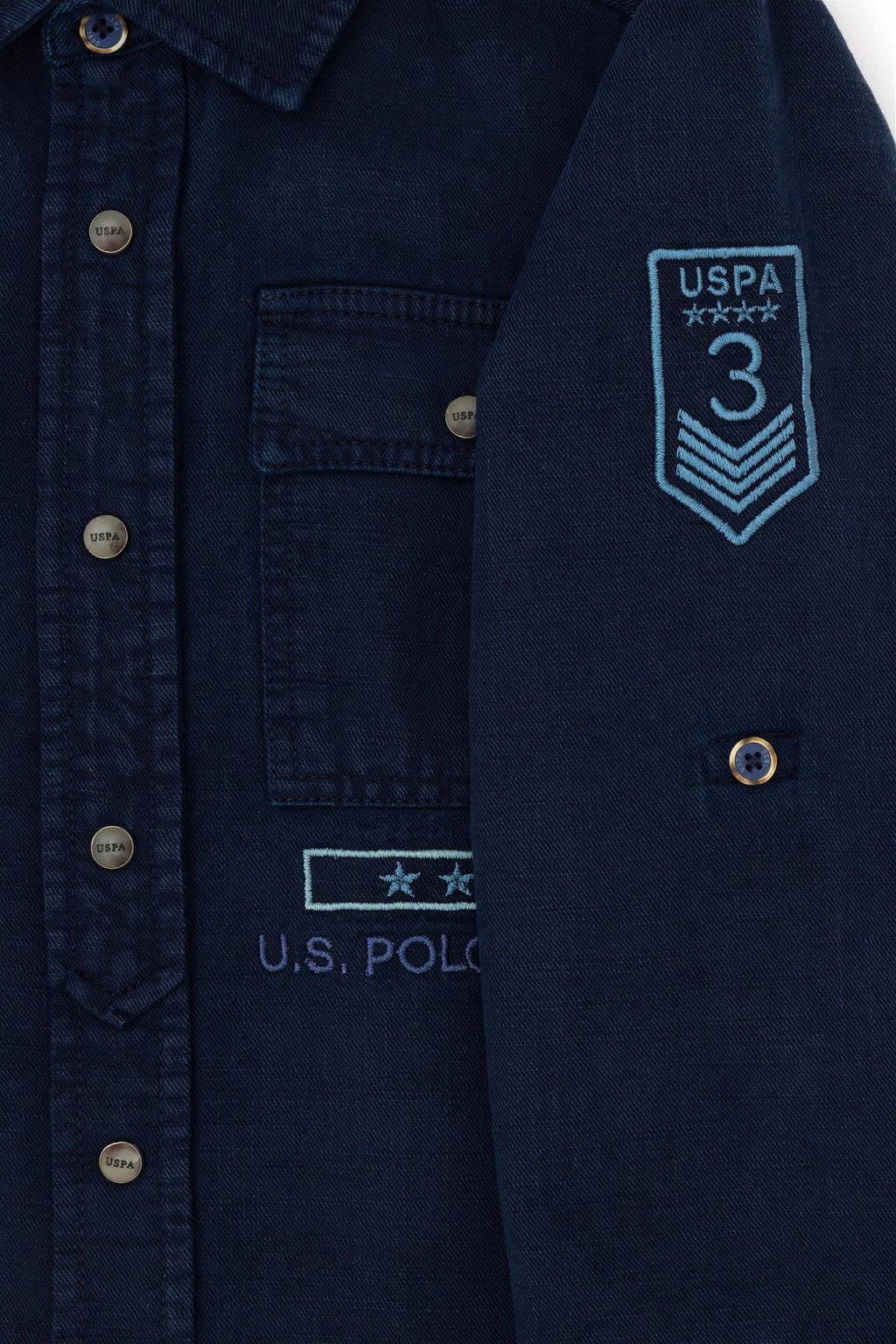 Темно-синяя рубашка с длинным рукавом для мальчика - U.s. polo assn фото 4