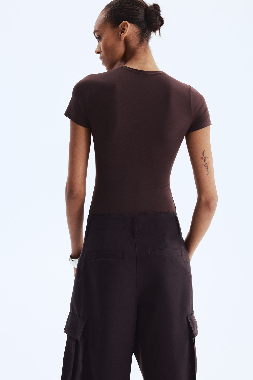 Body de manga corta en microfibra - H&m фото 8