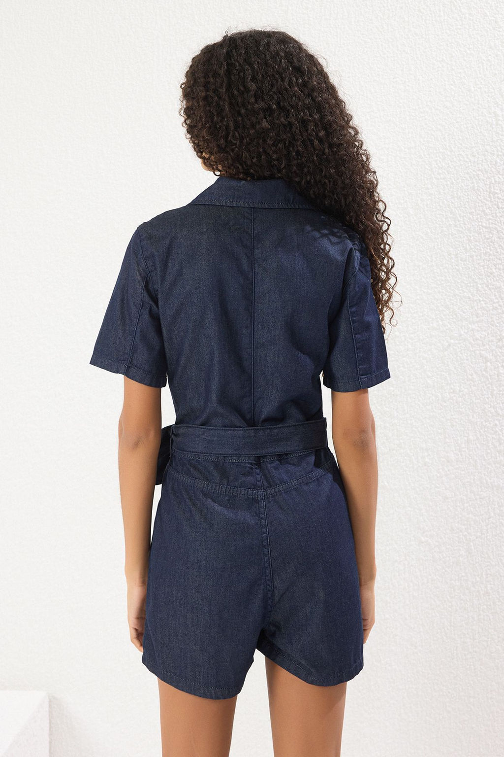 TRENDYOLMILLA Koyu Mavi Kusakl? Mini Denim Tulum TWOSS25TU00033 фото 4