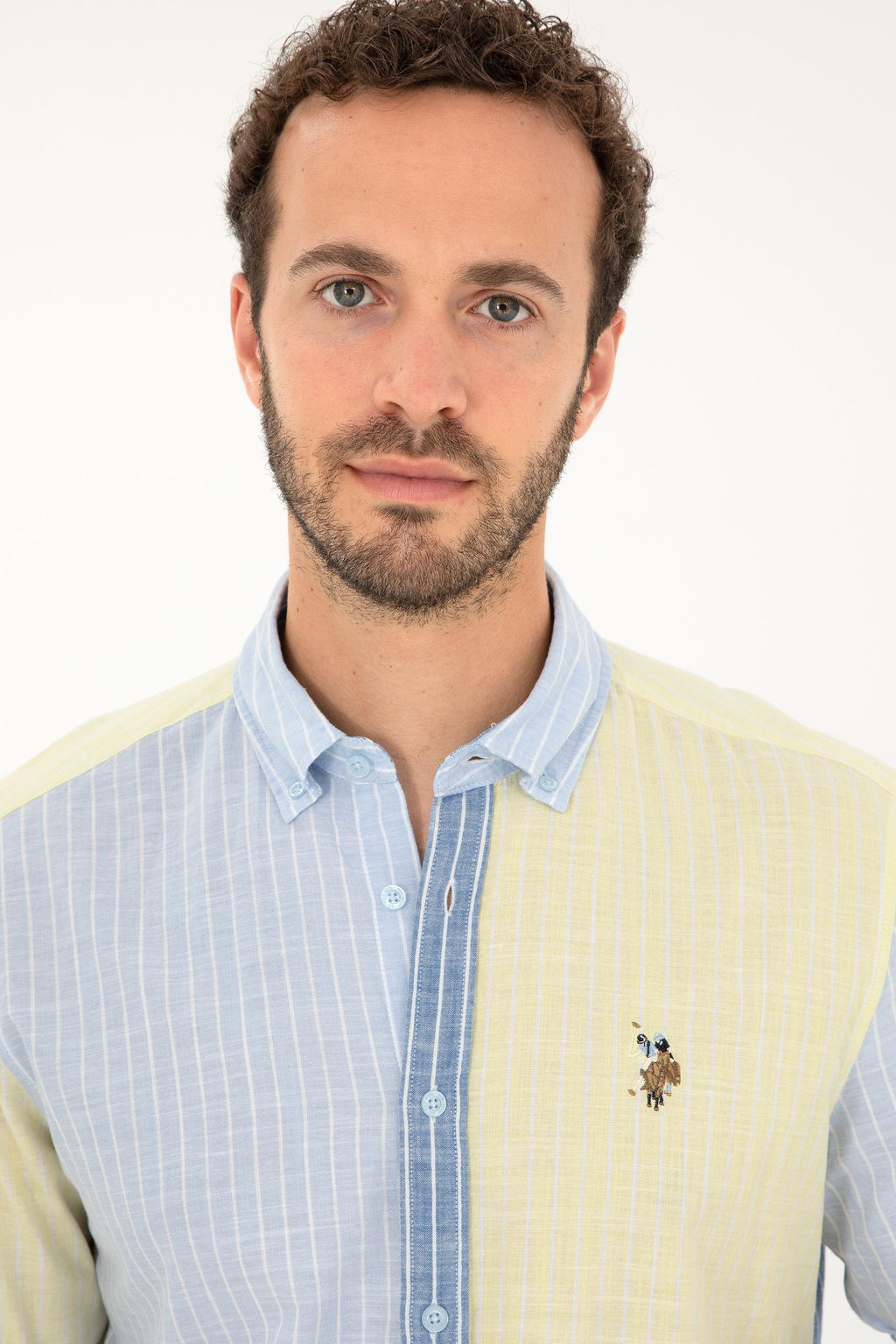 Мужская голубая рубашка с длинным рукавом - U.s. polo assn фото 2