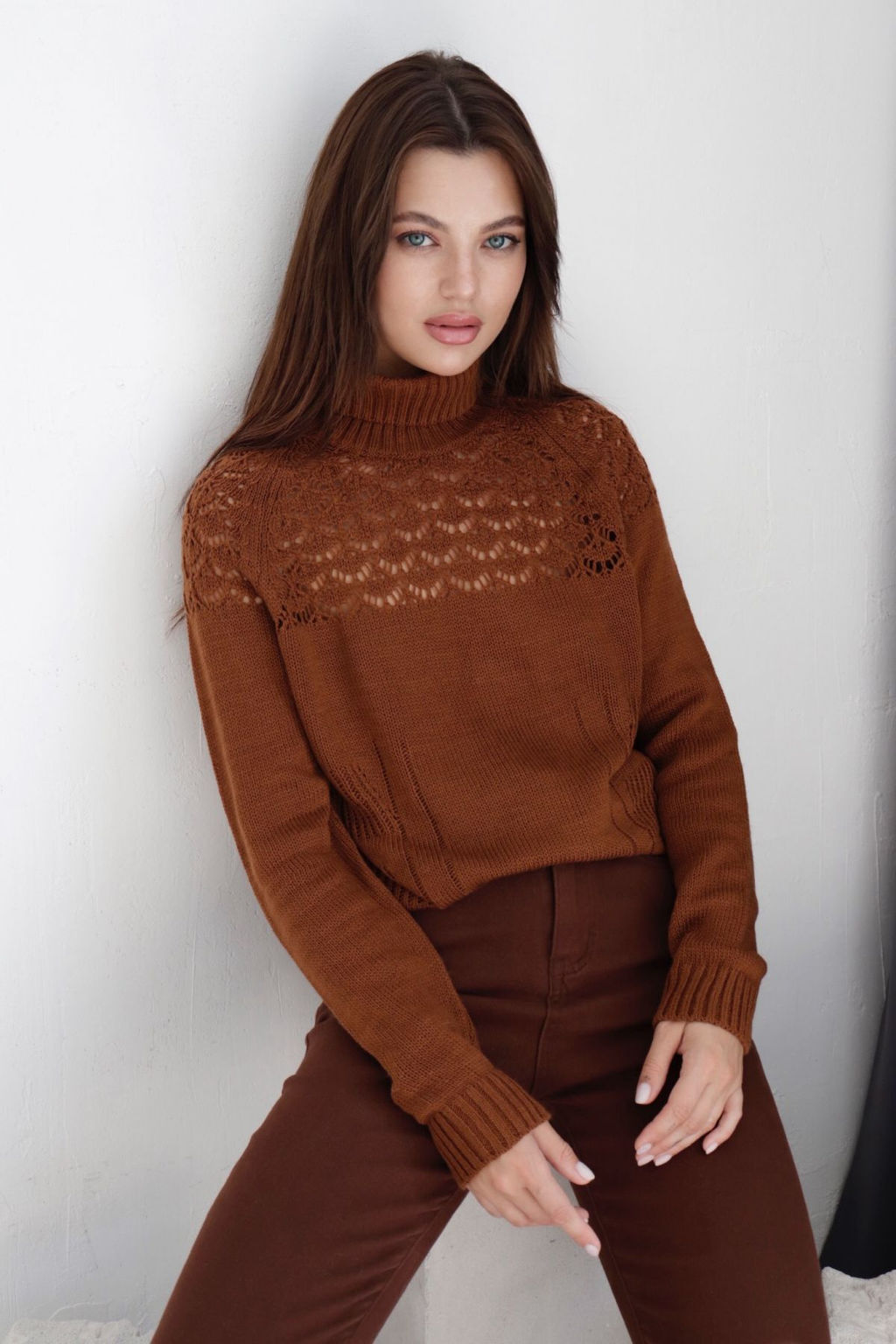 10073 Свитер с альпакой кофейный - Martichelli фото 15
