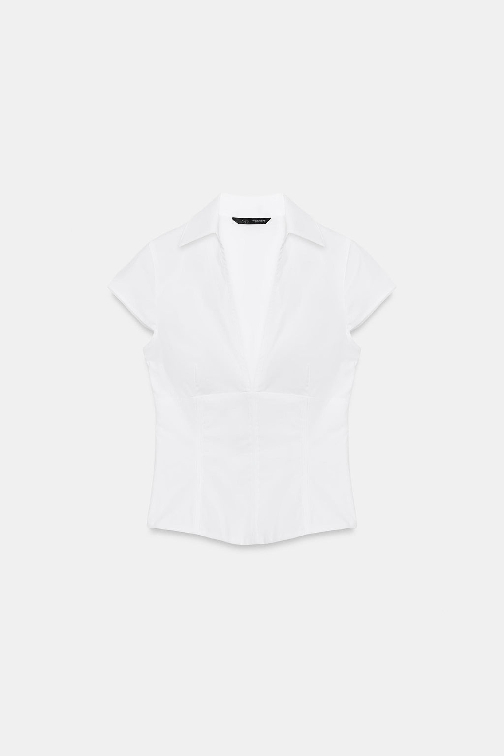 TOP POPEL?N CORSETERO LUNARES / Blanco