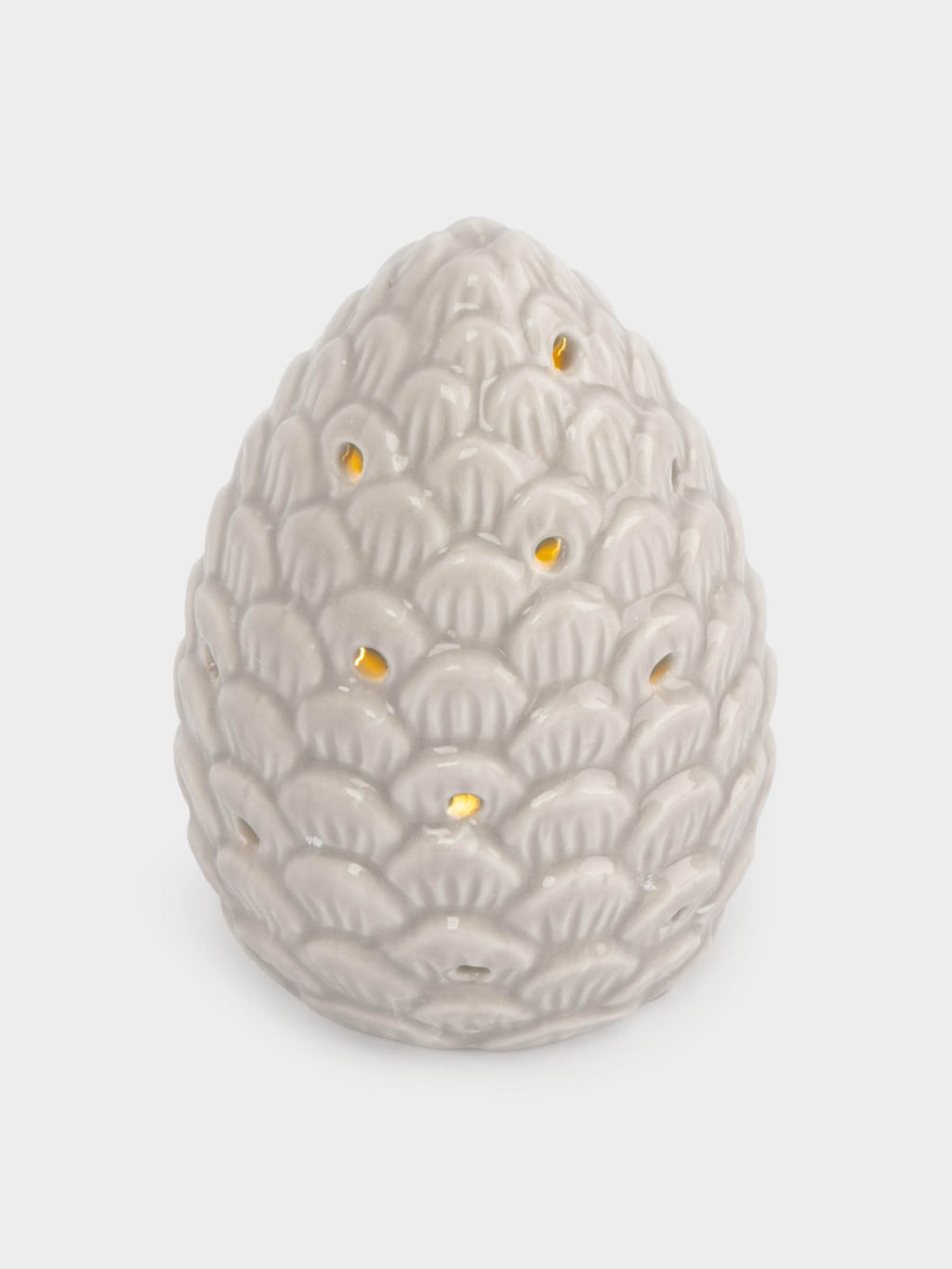 Статуэтка, 11 см, с подсветкой, фарфор P, бежево-молочная, Шишка, Pinecone - Anna lafarg фото 3