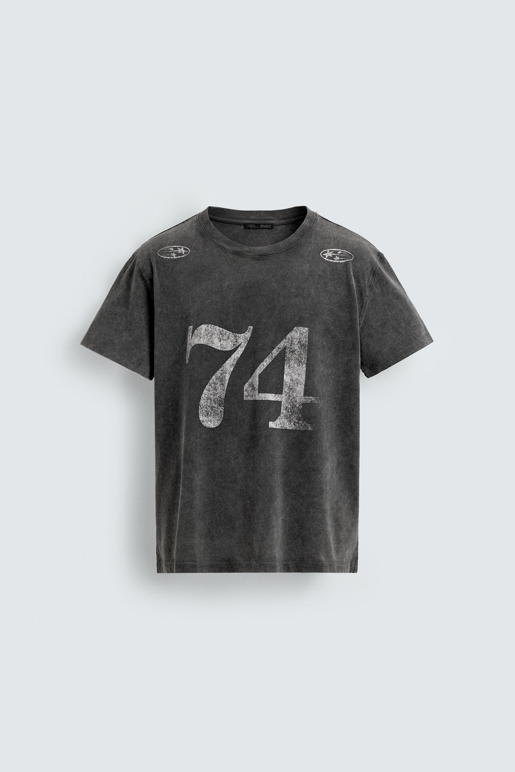 WASHED T-SHIRT WITH CONTRAST PRINTS - Zara фото 8