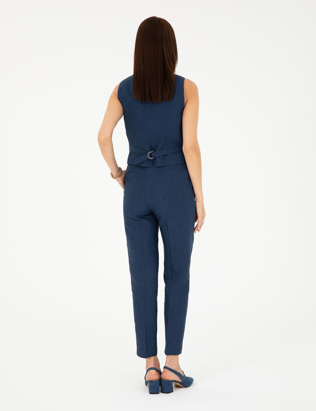 Lacivert Carrot Fit Keten Pantolon - Pierre cardin фото 4