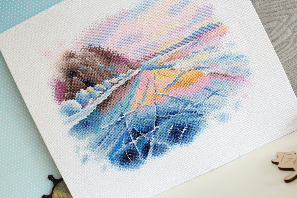 Набор для вышивания М.П.Студия А-042 Зимний байкал СК/Распродажа 25 х 20 см