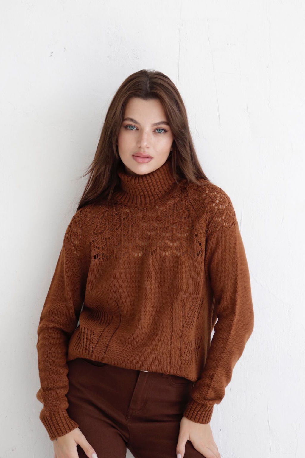 10073 Свитер с альпакой кофейный - Martichelli фото 5