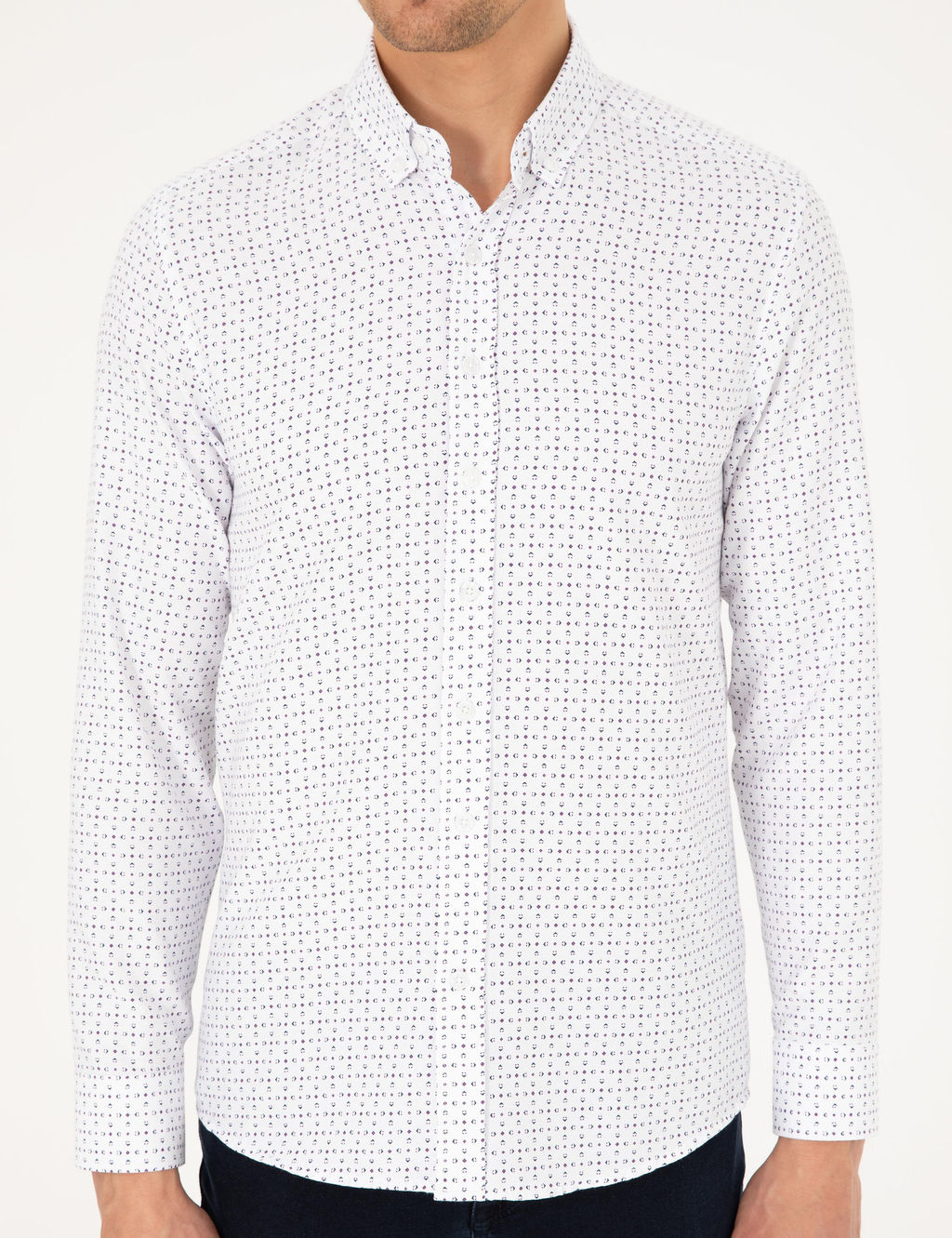Рубашка Slim Fit индиго с длинным рукавом