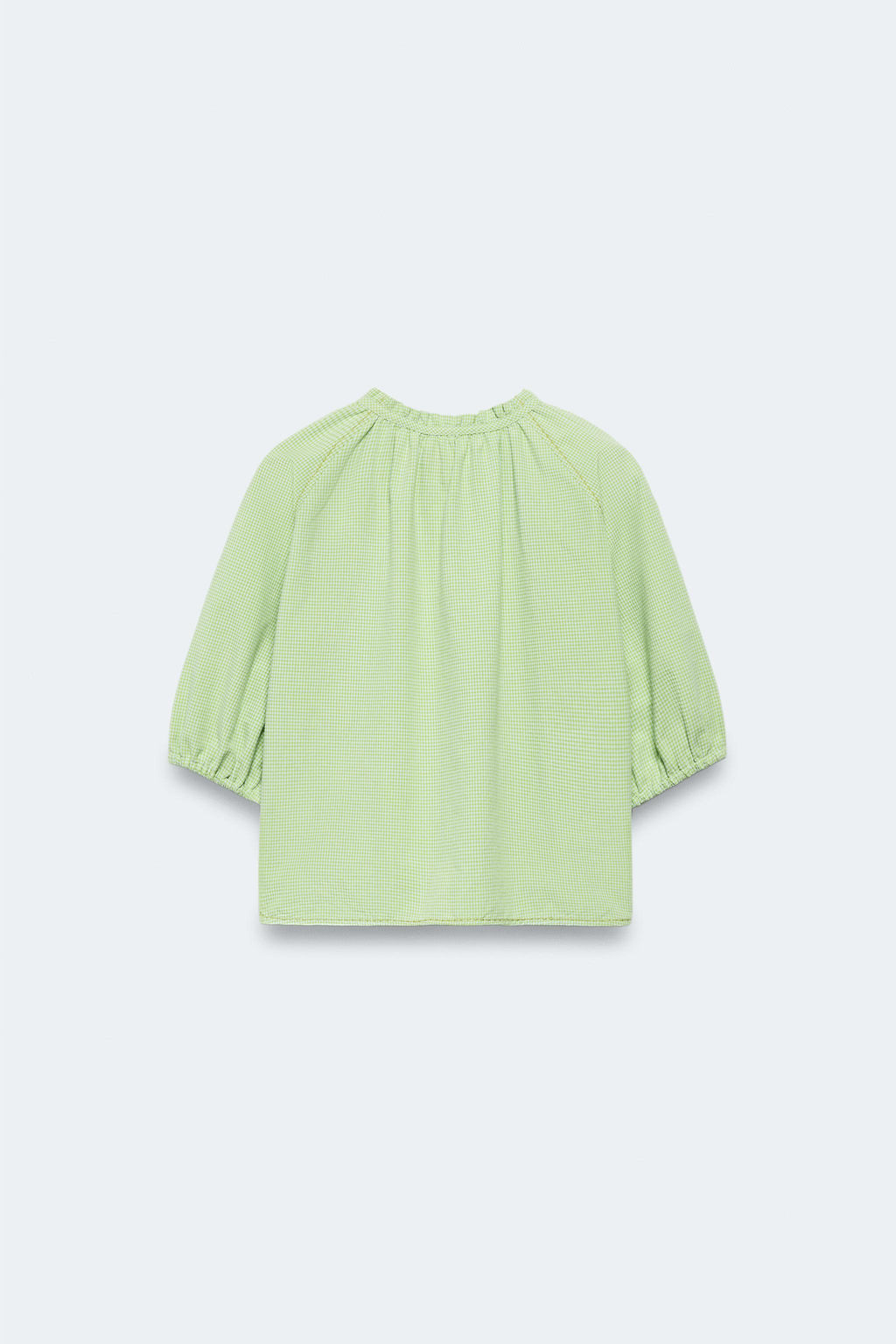2-14 A?OS/ BLUSA CUADRO VICHY LIMITED EDITION / Verde claro - Zara фото 6