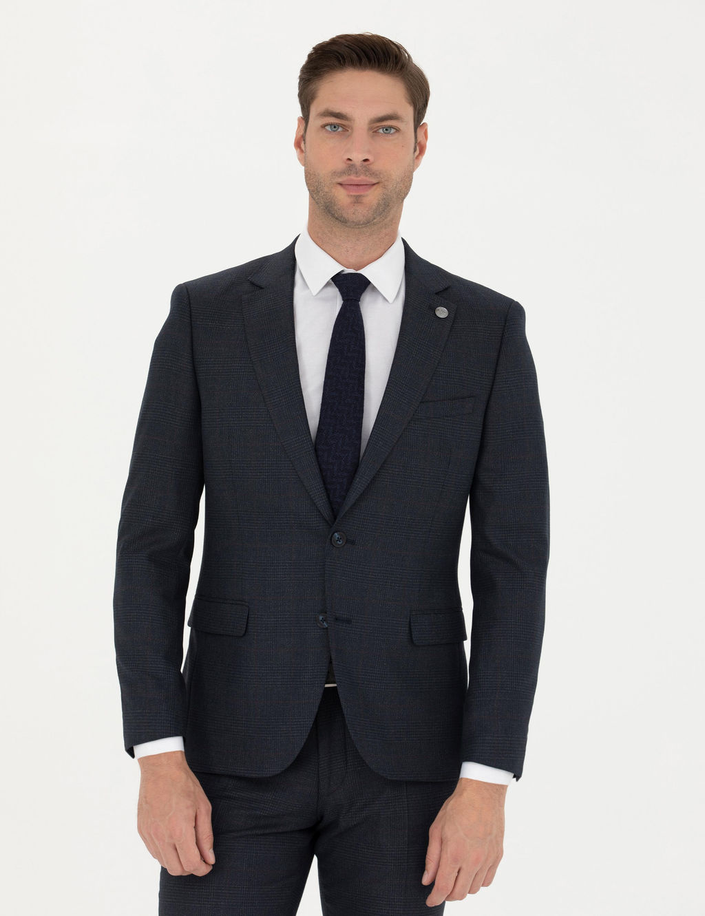 Lacivert Ex. Slim Fit Tak_m Elbise