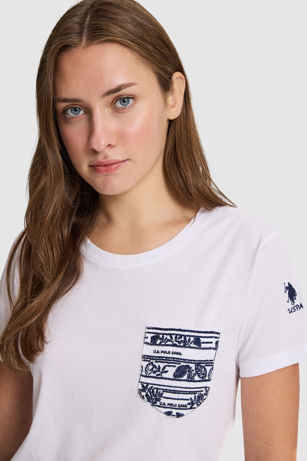 Kad_n Beyaz Bisiklet Yaka Ti__rt - U.s. polo assn фото 2