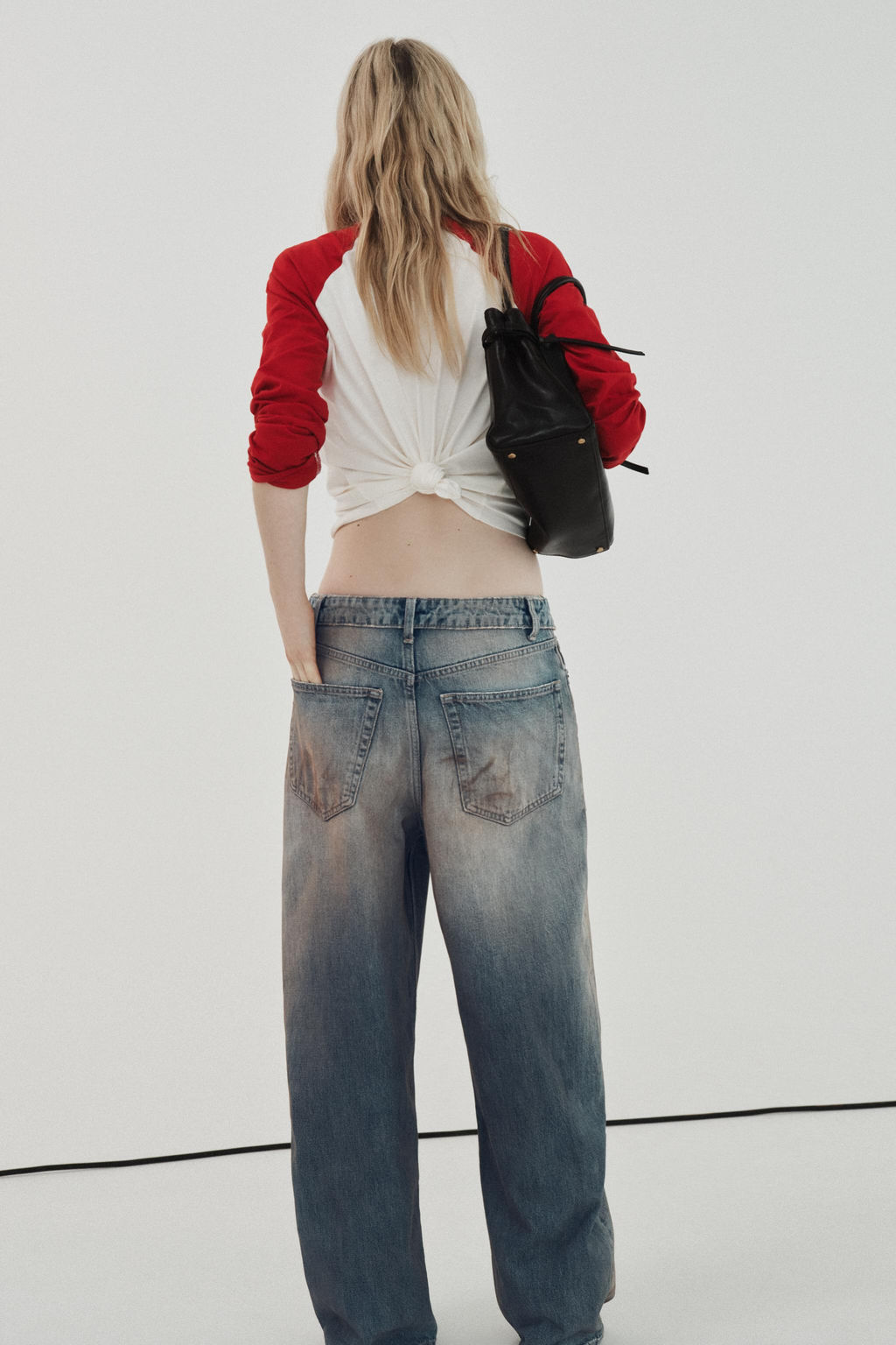 JEANS CINTURA DOBLADA TRF TIRO MEDIO / Azul / Gris - Zara фото 6