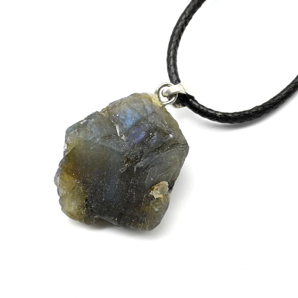 Подвеска из лабрадора галтовка 20*25мм Радуга камня