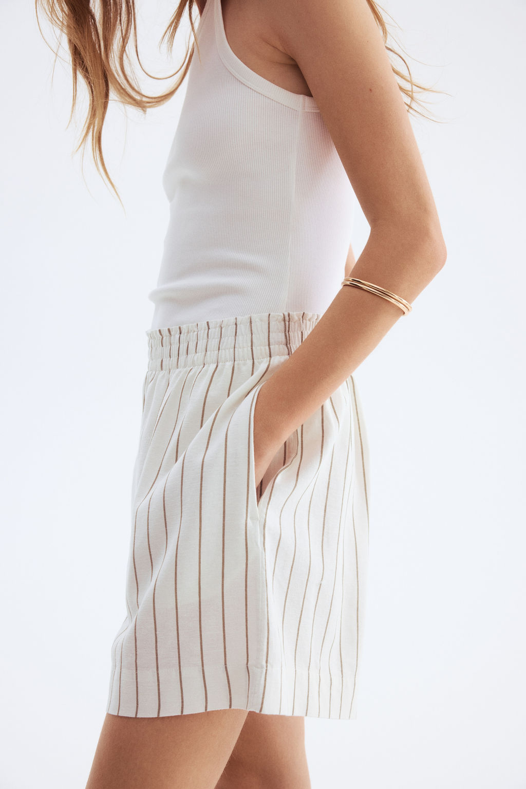 Pantal?n corto en mezcla de lino - H&m фото 9