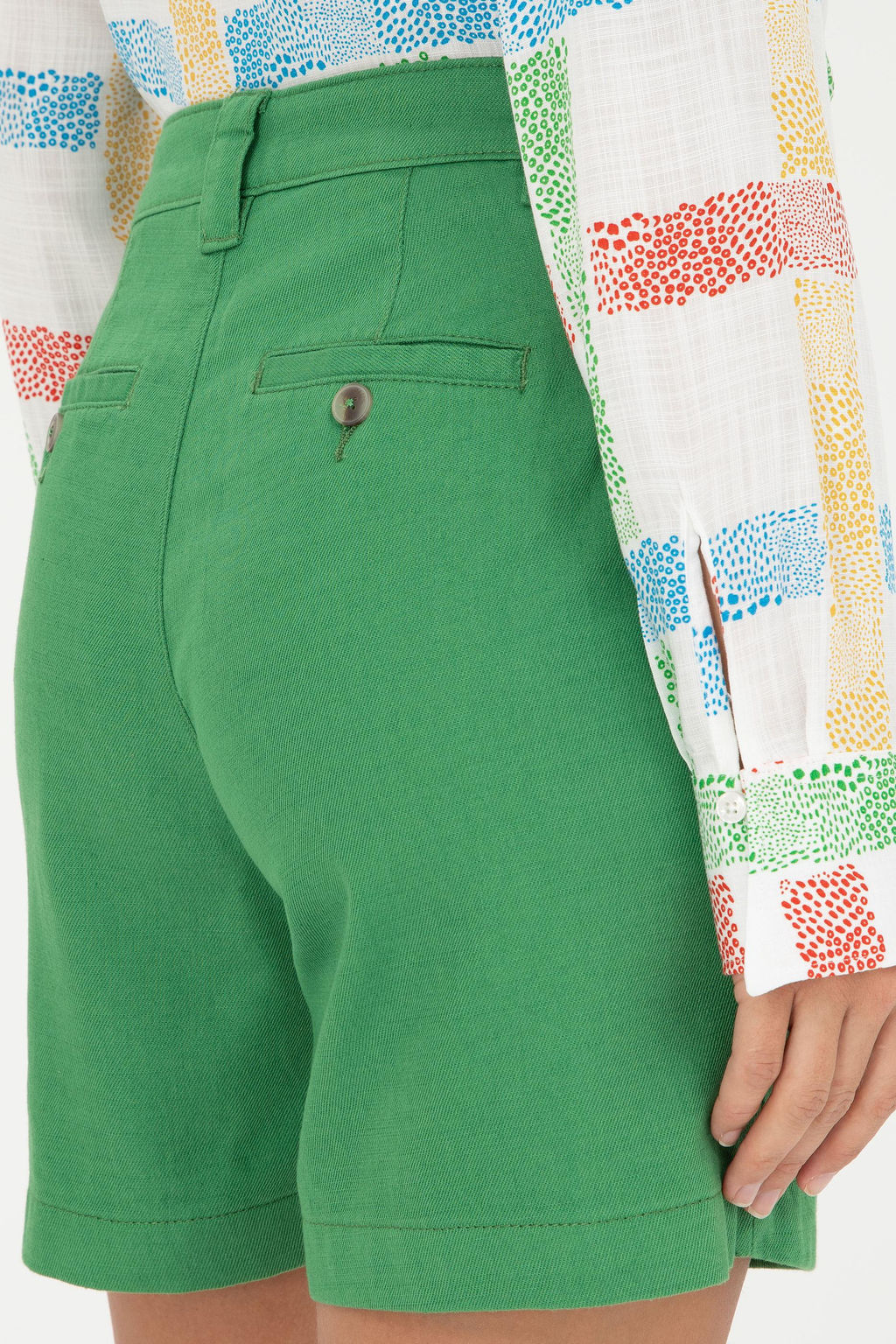 Женские зеленые тканые шорты - U.s. polo assn фото 6