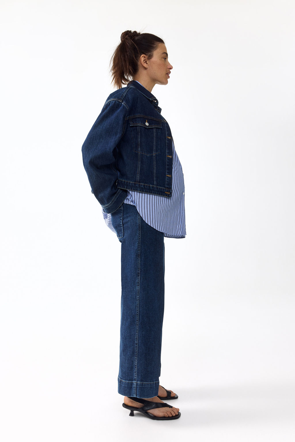 MAMA Wide High Waist Ankle Jeans - H&m фото 7