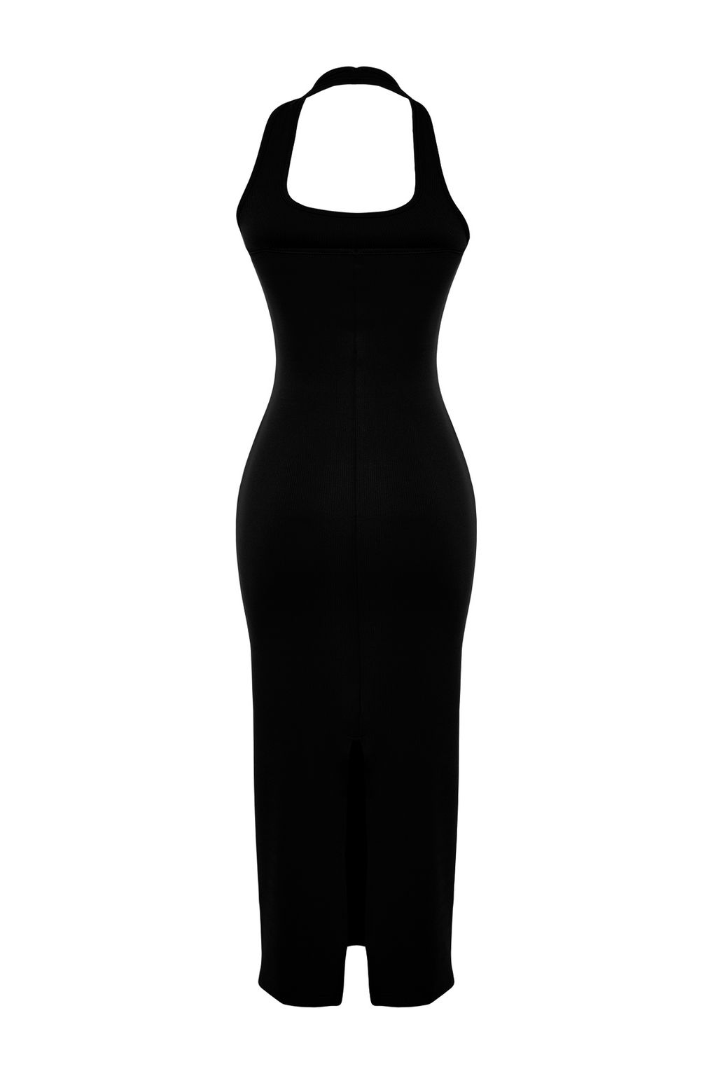 TRENDYOLMILLA Murdum Vucuda Oturan Kare Yaka Fitilli Esnek Orme Maxi Kalem Elbise TWOSS24EL00590  фото 8