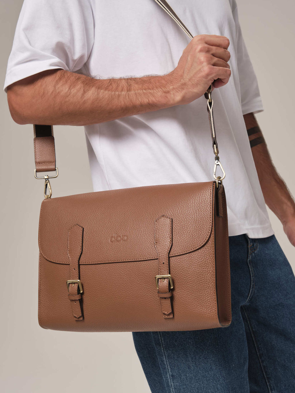 Мужская сумка David DBR 7095 темный орех фото 2